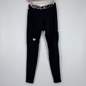 WOLACO Fulton Compression Pants Mens L Full Length Black Pocket Running Gym